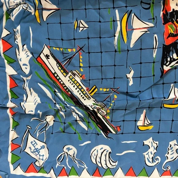 Vintage German Maritime Souvenir Scarf - Picture 4 of 7